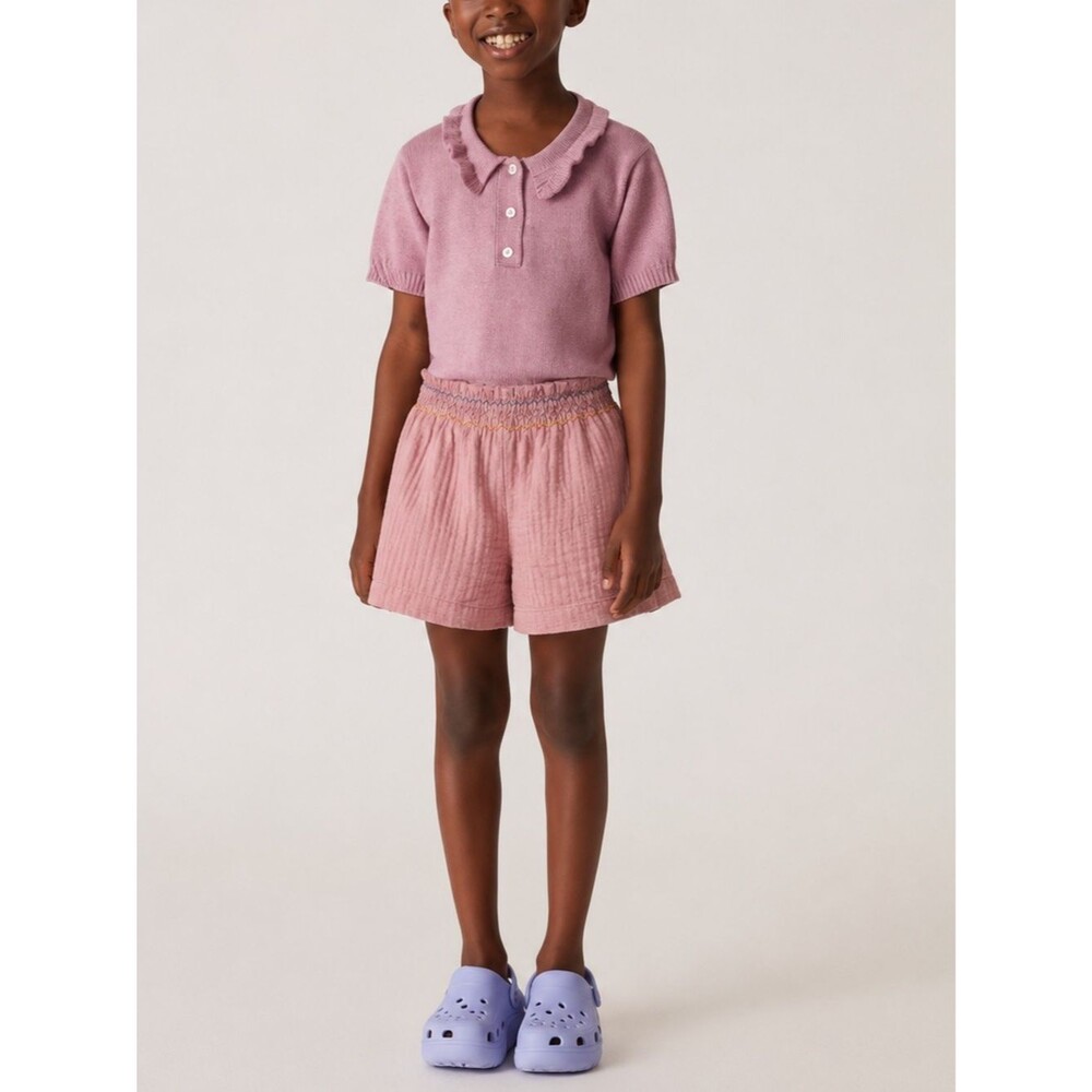 The Sunday Collective Girls Cotton Shorts Pink Dusty Rose School pockets  NWT